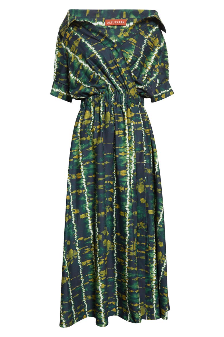 Lydia Shibori Tie Dye Stretch Cotton Shirtdress, Alternate, color, 256327 GEKKO