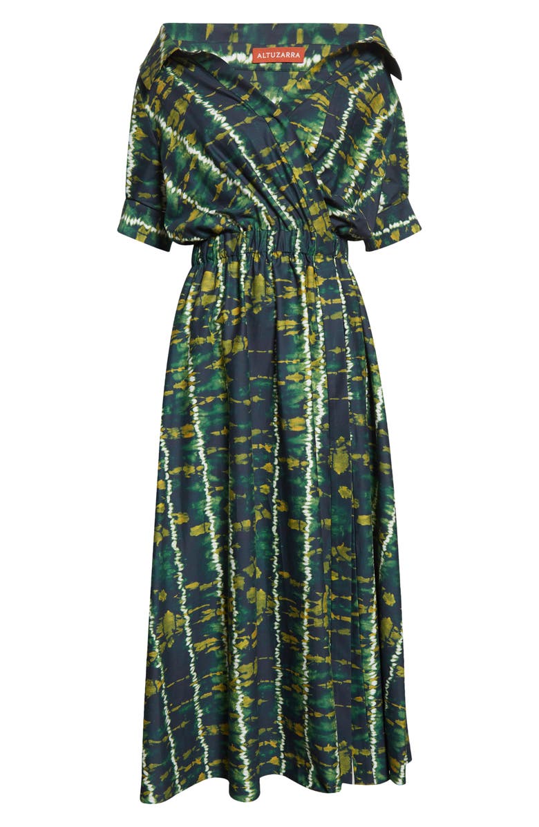 Altuzarra Lydia Shibori Tie Dye Stretch Cotton Shirtdress, Alternate, color, 