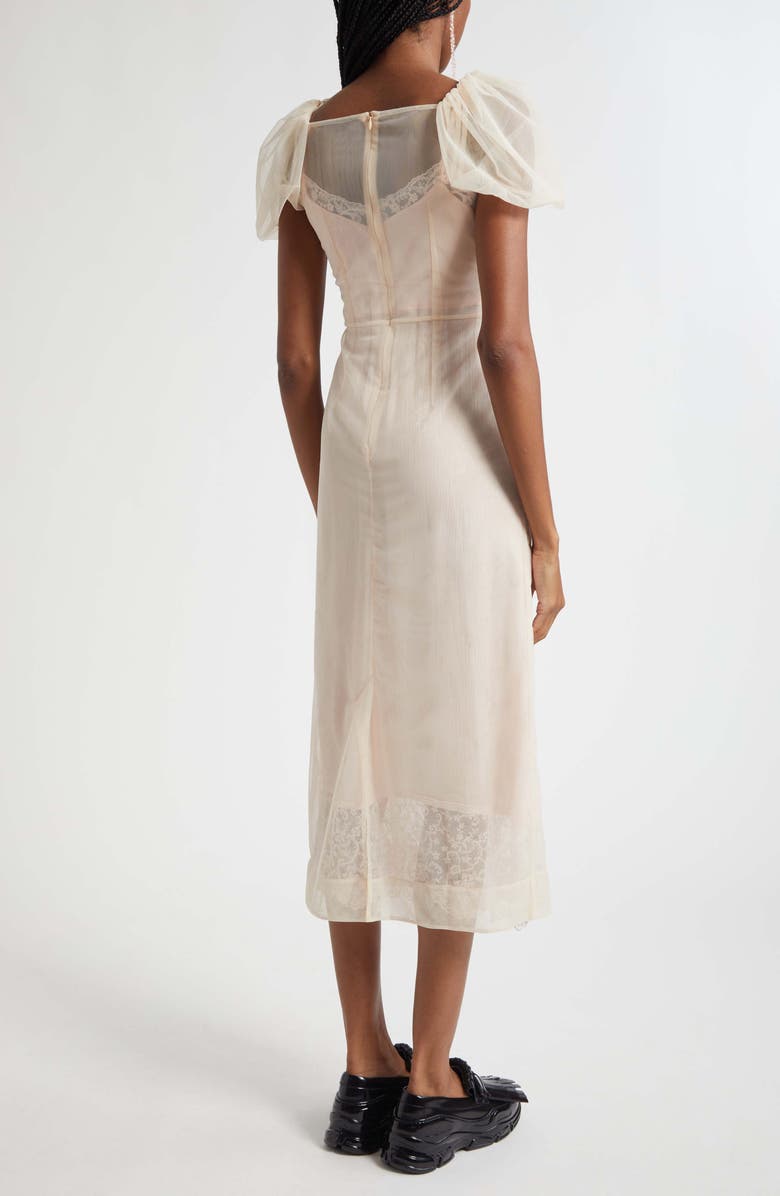 Simone Rocha Sheer Sculpted Gathered Bust Dress, Alternate, color, Nude