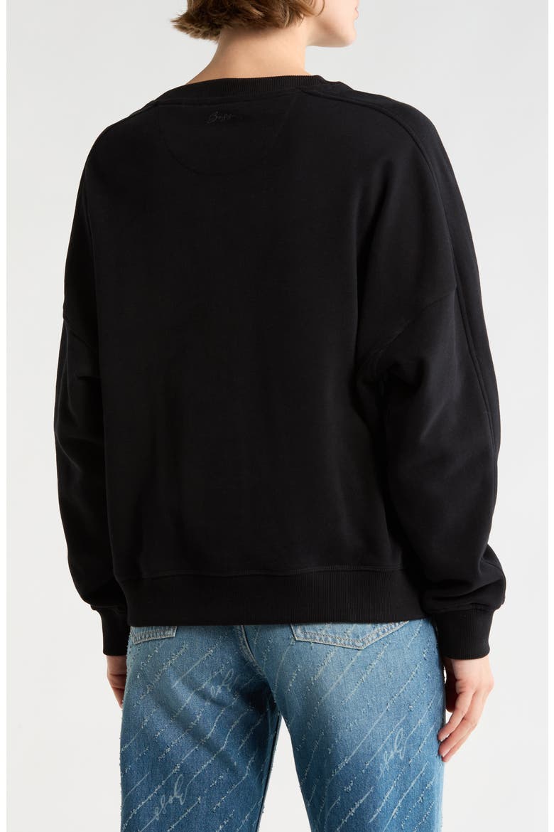Star Logo Embroidered Sweatshirt, Alternate, color, BLACK/ BLACK