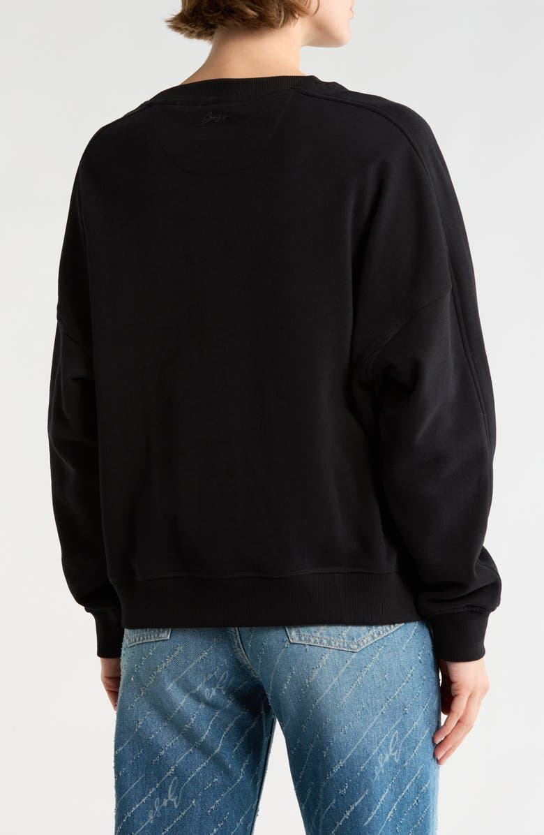 BOSS Orange Star Logo Embroidered Sweatshirt, Alternate, color, Black/ Black