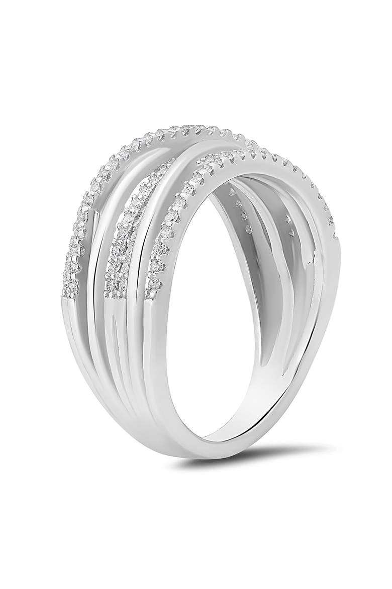 Crossover Cubic Zirconia Ring, Alternate, color, SILVER