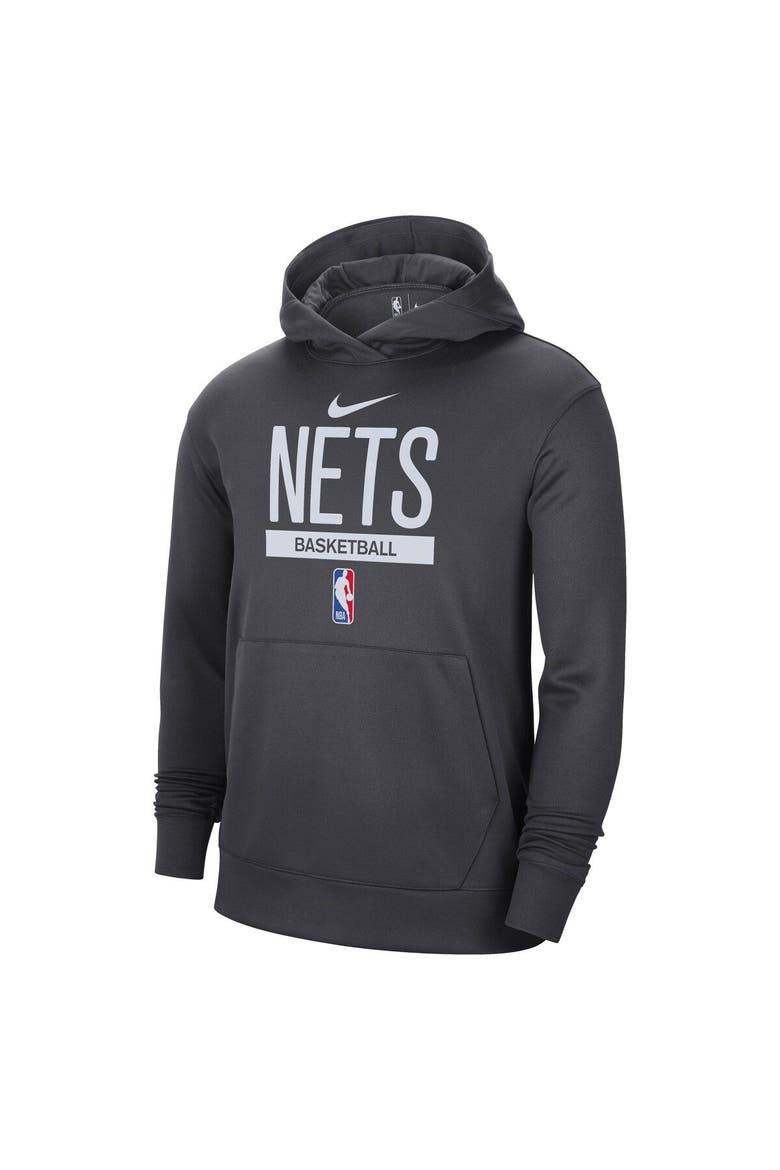 Men's Nike Anthracite Brooklyn Nets 2022/23 Spotlight On-Court Practice Performance Pullover Hoodie, Alternate, color, Anthracite