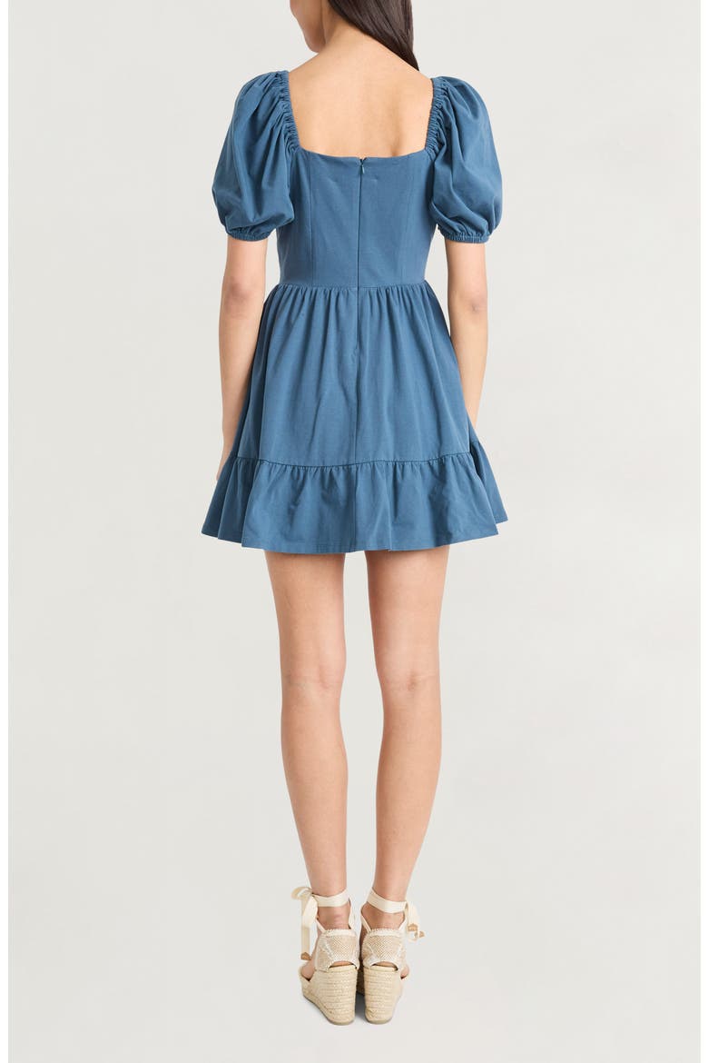 Solid Puff Sleeve Knit Dress, Alternate, color, ORION BLUE