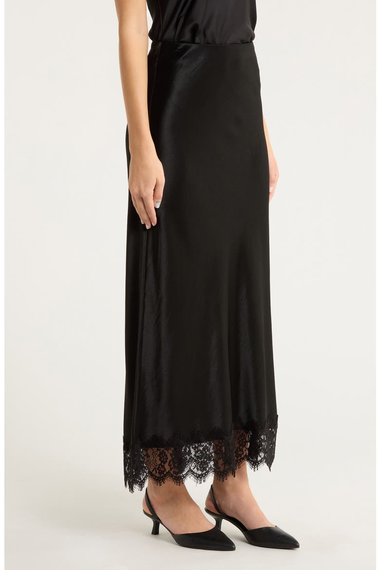 The Lacy Favorite Satin Maxi Skirt, Alternate, color, BLACK