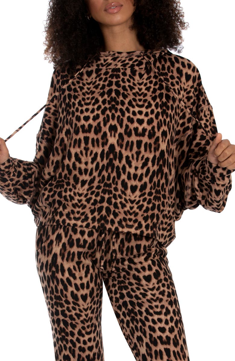Midnight Bakery Cleo Animal Print Hoodie, Main, color, 