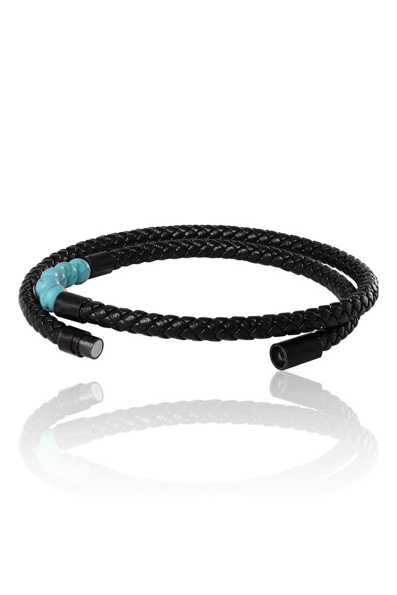 Wrap Turquoise Beaded Bracelet, Alternate, color, Black/Turquoise