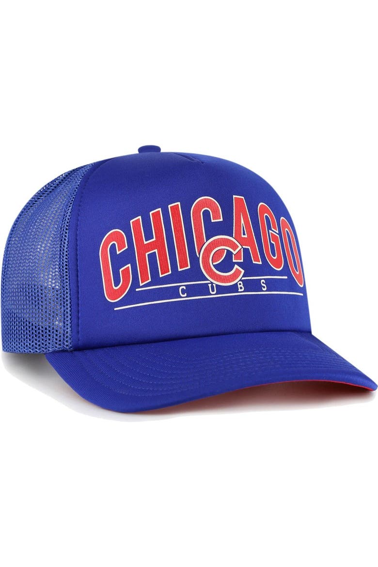 Men's '47 Royal Chicago Cubs Backhaul Foam Trucker Snapback Hat, Alternate, color, Royal