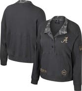 COLOSSEUM Women's Colosseum  Heather Charcoal Alabama Crimson Tide OHT Military Appreciation Payback Henley Thermal Sweatshirt