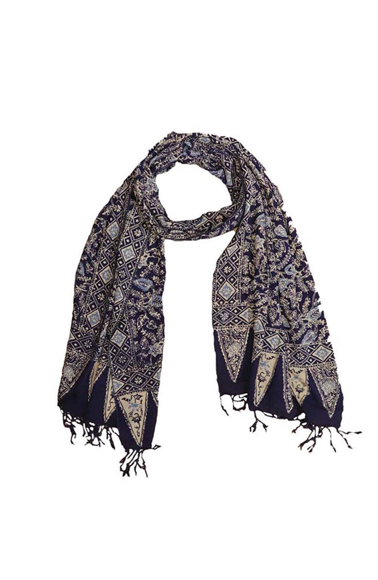 Kasih Co-op Handmade Batik Scarf, Main, color, Foliage