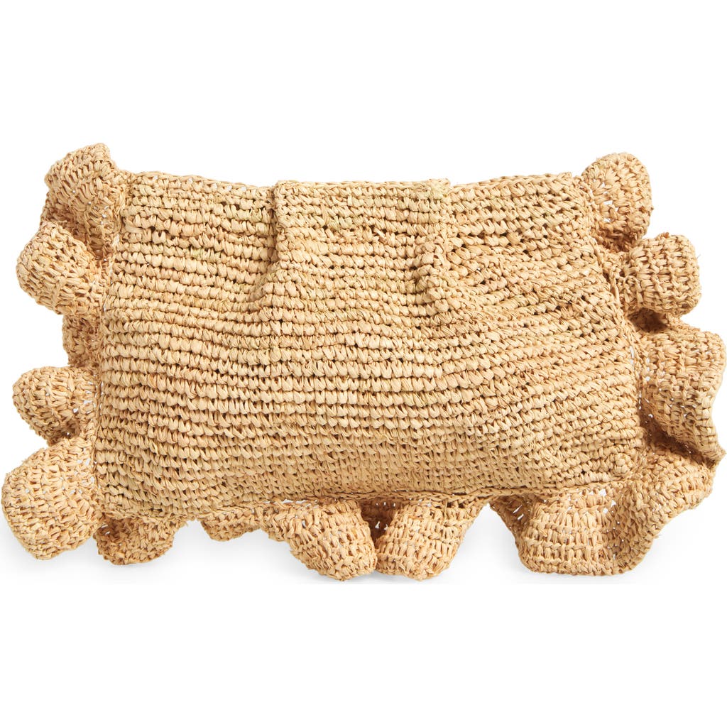 Loeffler Randall Mavis Ruffle Straw Clutch