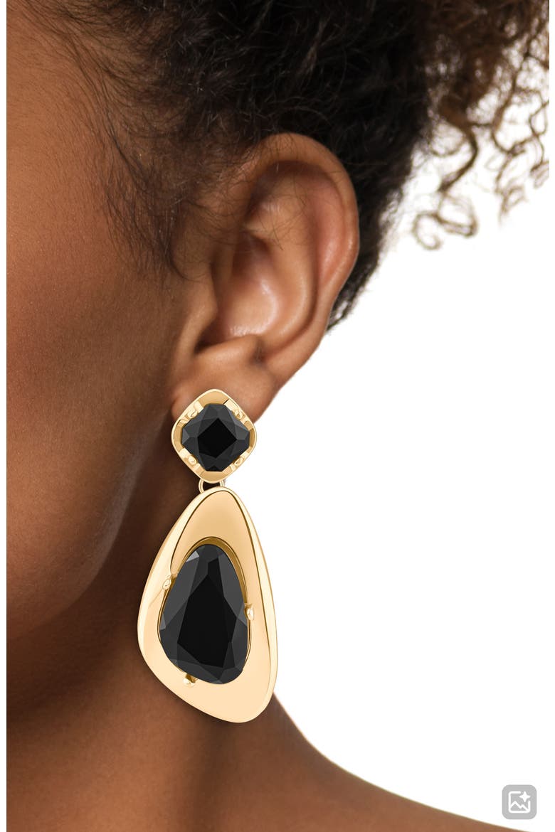 Molten Drop Earrings (Nordstrom Exclusive), Alternate, color, BLACK/ GOLD