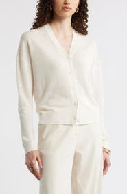 Nordstrom V-Neck Linen & Viscose Cardigan