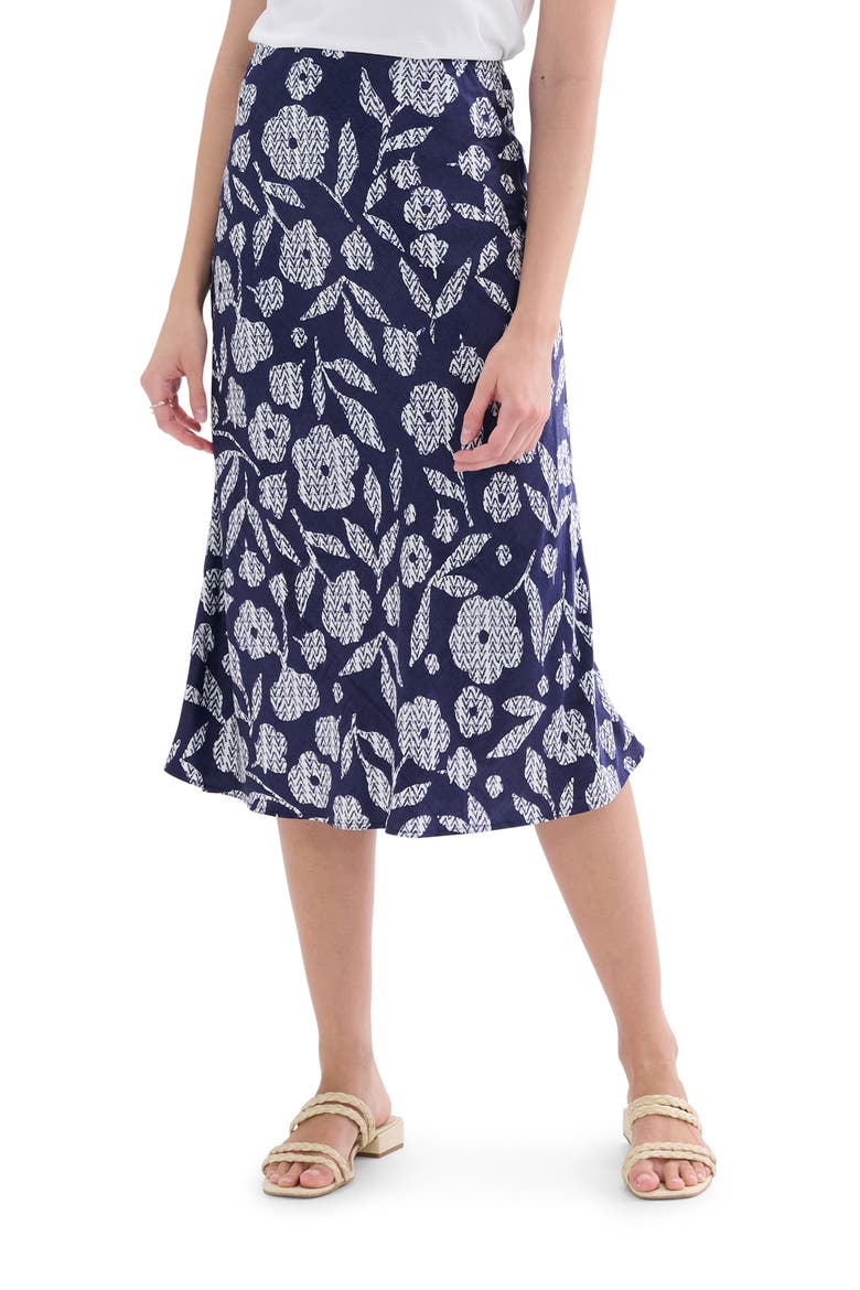Grace Floral Woven Midi Skirt, Main, color, PATRIOT BLUE