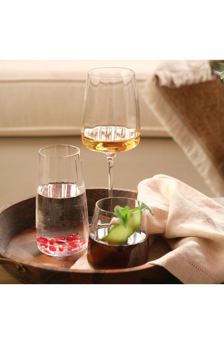 Zsa Zsa Zsu Poznan Glass White Wine Glass  17 Oz. Transparent Set Of 2, Alternate, color, Clear