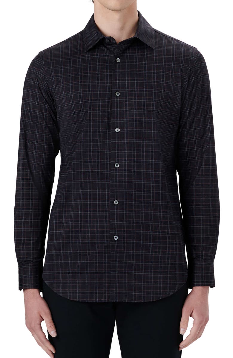 Bugatchi OoohCotton<sup>®</sup> Plaid Button-Up Shirt, Main, color, 