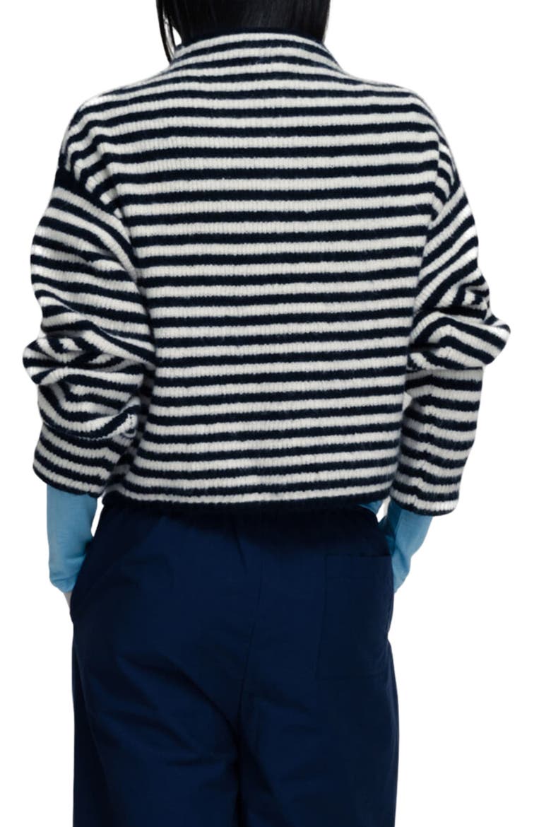 Siel Striped Cardigan, Alternate, color, NAVY AND WHITE