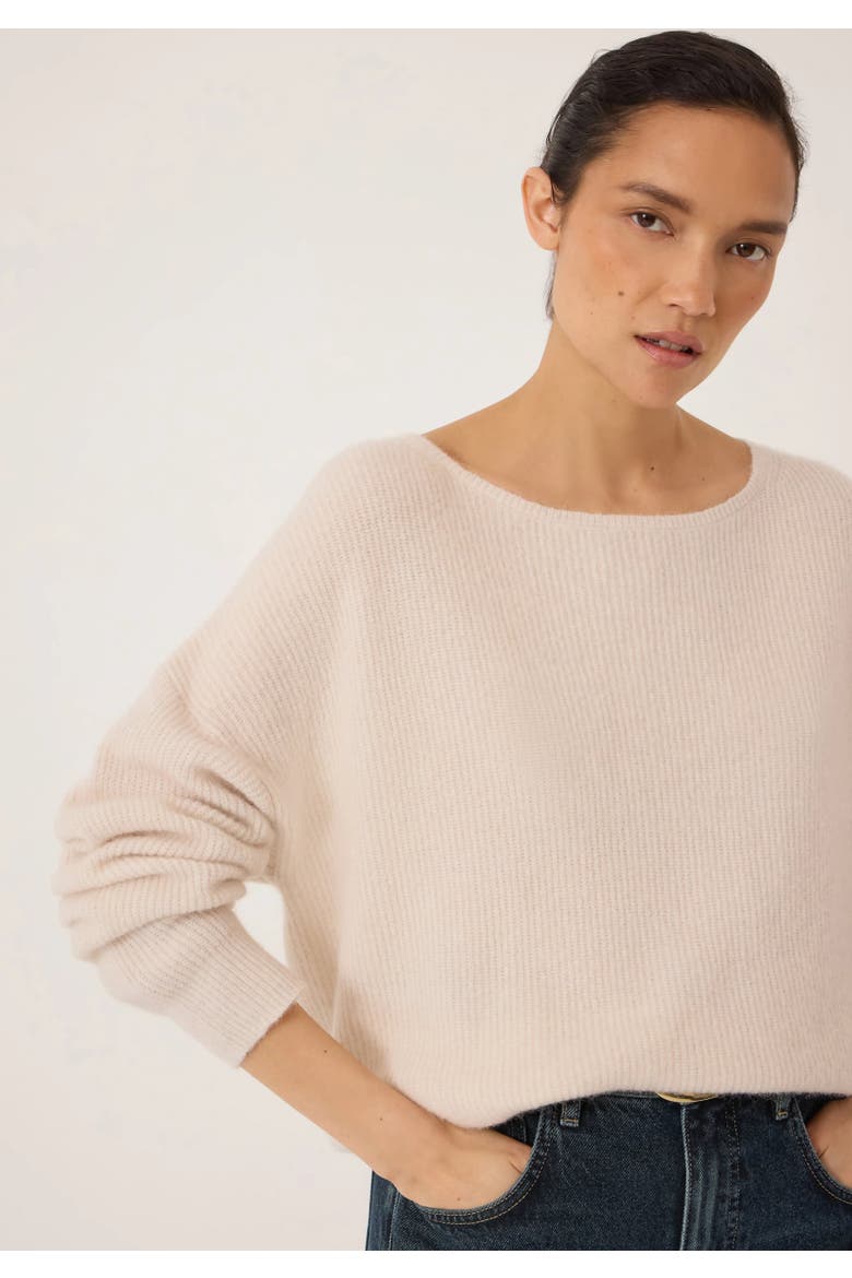 Bryony Slash Neck Ribbed Jumper, Alternate, color, Oatmeal