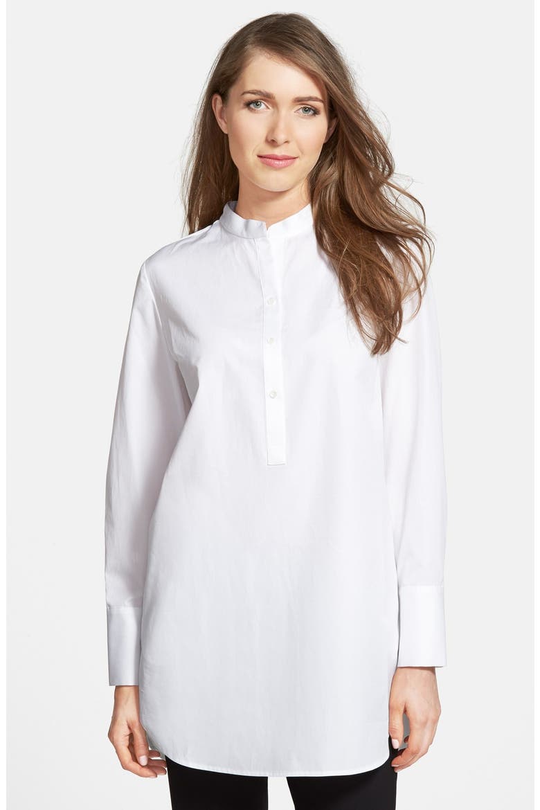 Cotton Poplin Tunic Shirt, Main, color, WHITE