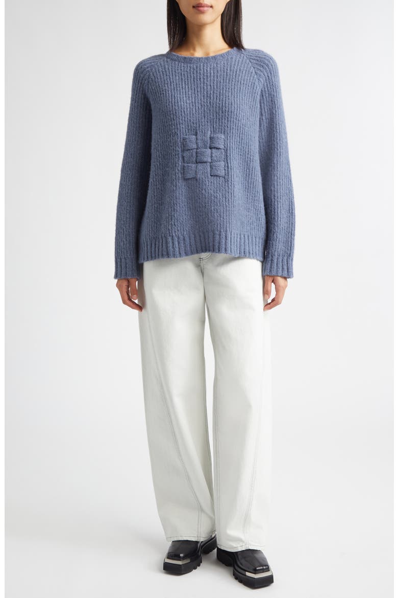 Latch Alpaca & Wool Blend Rib Sweater, Alternate, color, STEEL