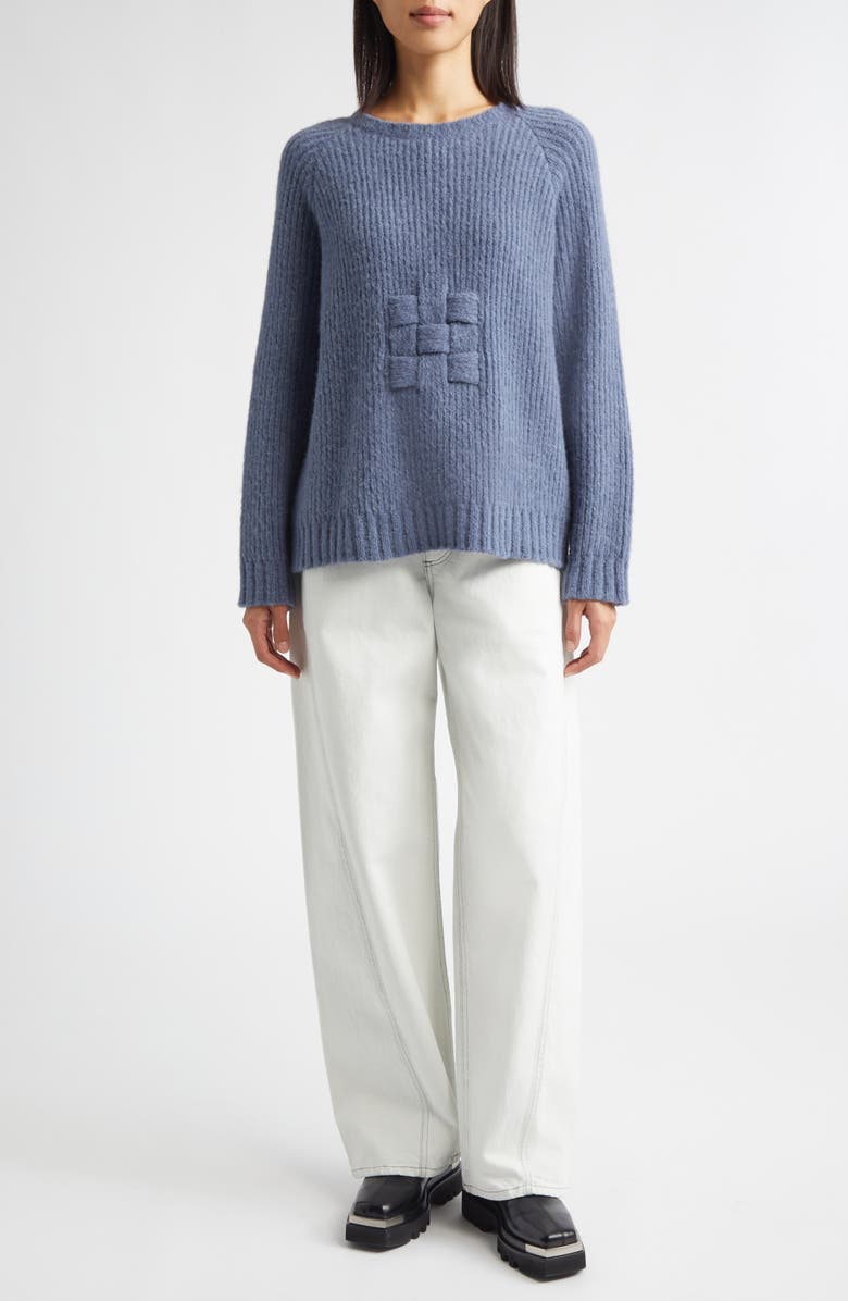 Eckhaus Latta Latch Alpaca & Wool Blend Rib Sweater, Alternate, color, Steel