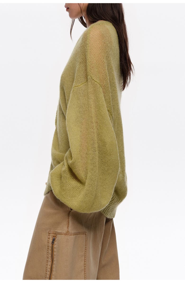 Bimba y Lola Mohair And Wool Long Cardigan, Alternate, color, Green