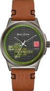 BULOVA Frank Lloyd Wright Collection Kalil House Usonian Automatic Leather Strap Watch, 39mm