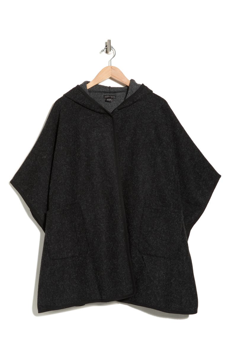 Nanette Lepore Hooded Ruana, Alternate, color, Black