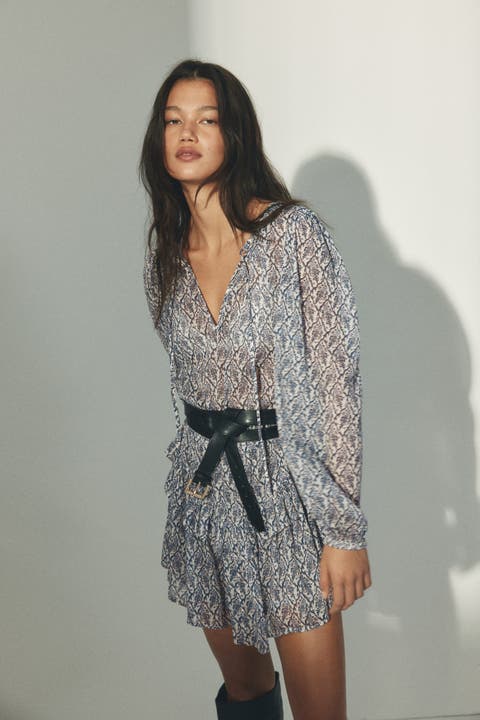 Flounce-trimmed dress