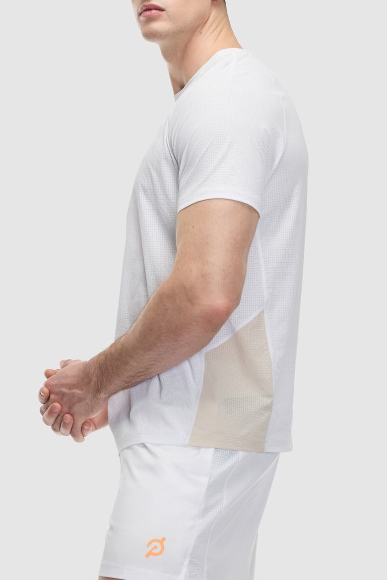 Grid Jacquard Colorblock Short Sleeve Tee, Alternate, color, BRIGHT WHITE