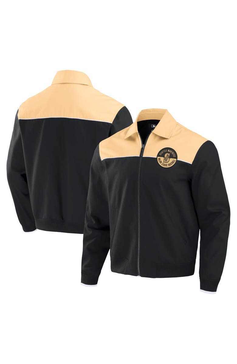 Darius Rucker Collection by Fanatics Men's Darius Rucker Collection by Fanatics Black/Tan Seattle Mariners Canvas Bomber Full-Zip Jacket, Alternate, color, Black