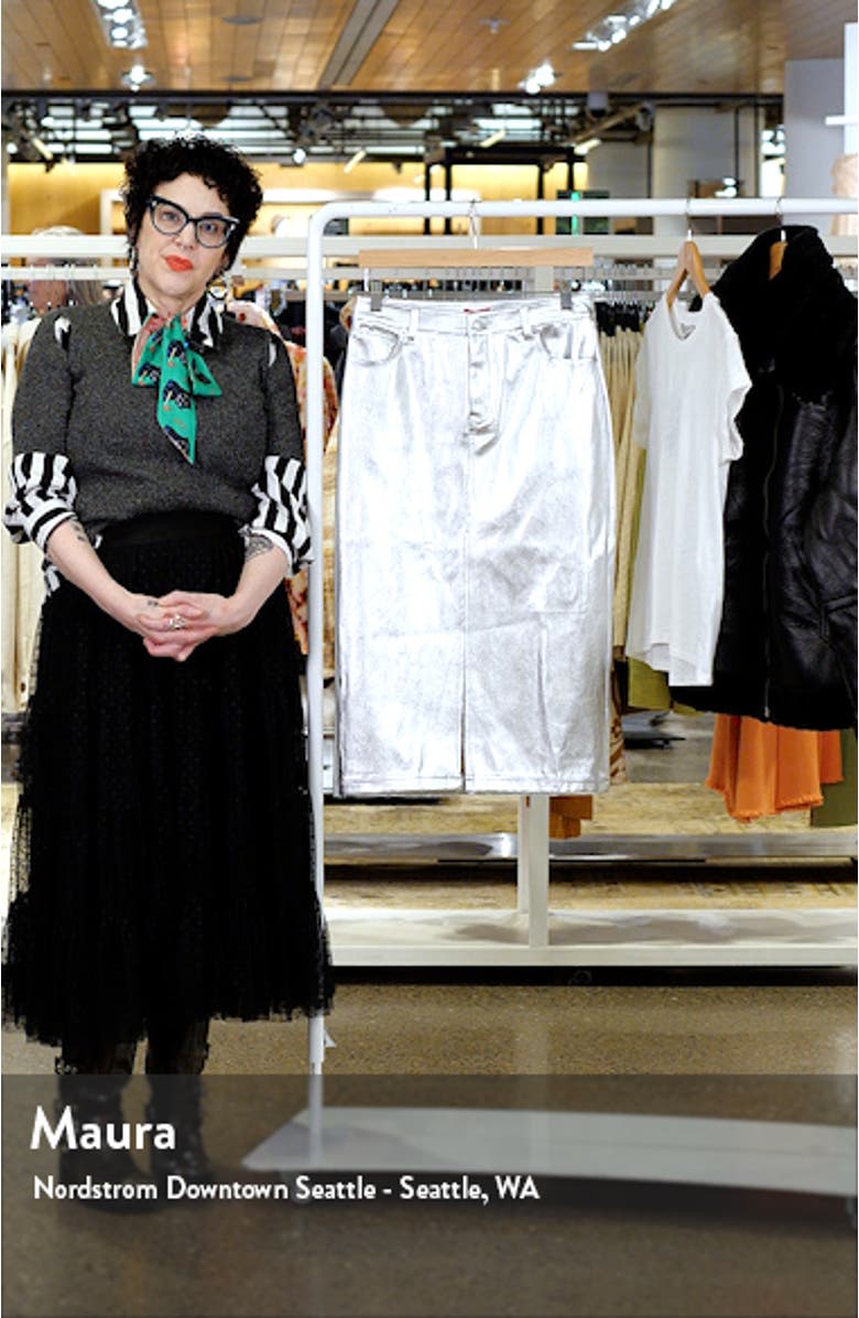 Oaklyn Metallic Faux Leather Skirt, sales video thumbnail