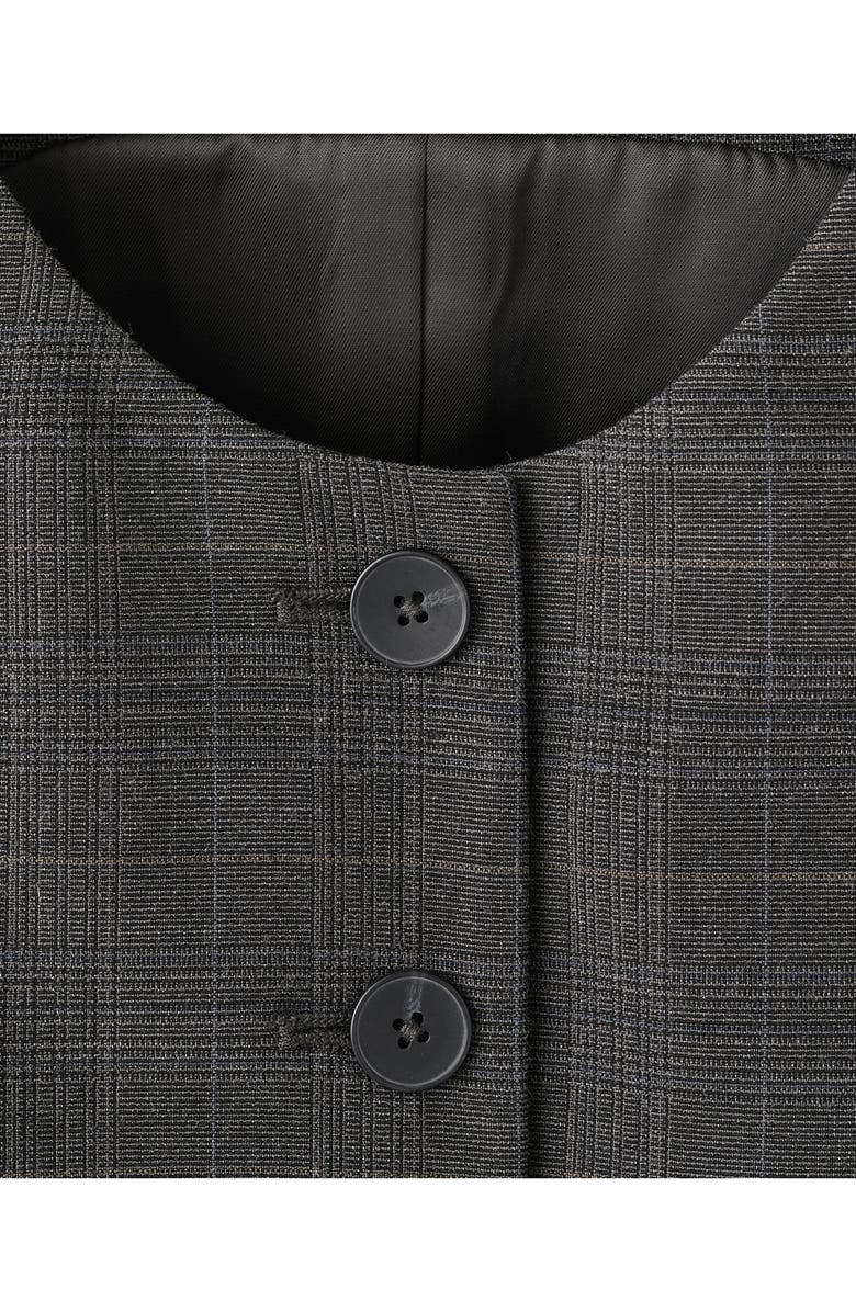 MANGO Check Print Vest, Alternate, color, Brown