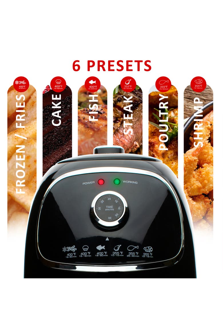 2 Quart Small Electric Air Fryer w/Timer+Temp Control, Alternate, color, Black