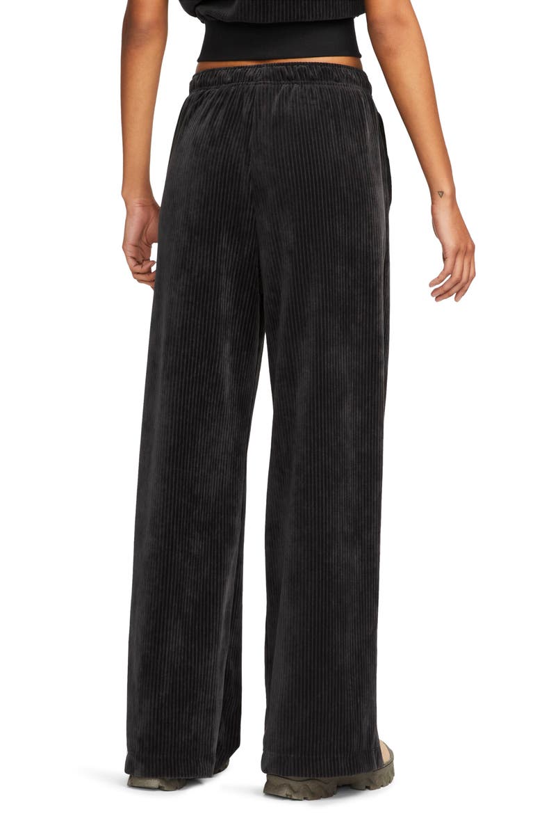 Sportswear Velour High Waist Pants, Alternate, color, BLACK/ SAIL