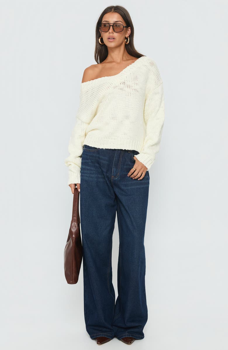 Princess Polly Talassa One-Shoulder Sweater, Alternate, color, White