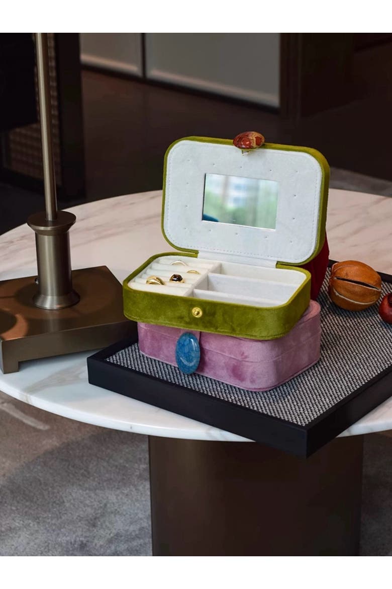 Pebble Jewelry Box, Alternate, color, Pink
