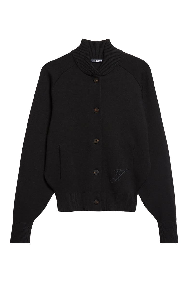 Le Lavande Bomber Cardigan, Alternate, color, BLACK