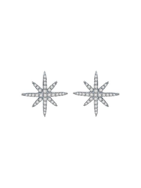 Star Stud Earrings Cubic Zirconia