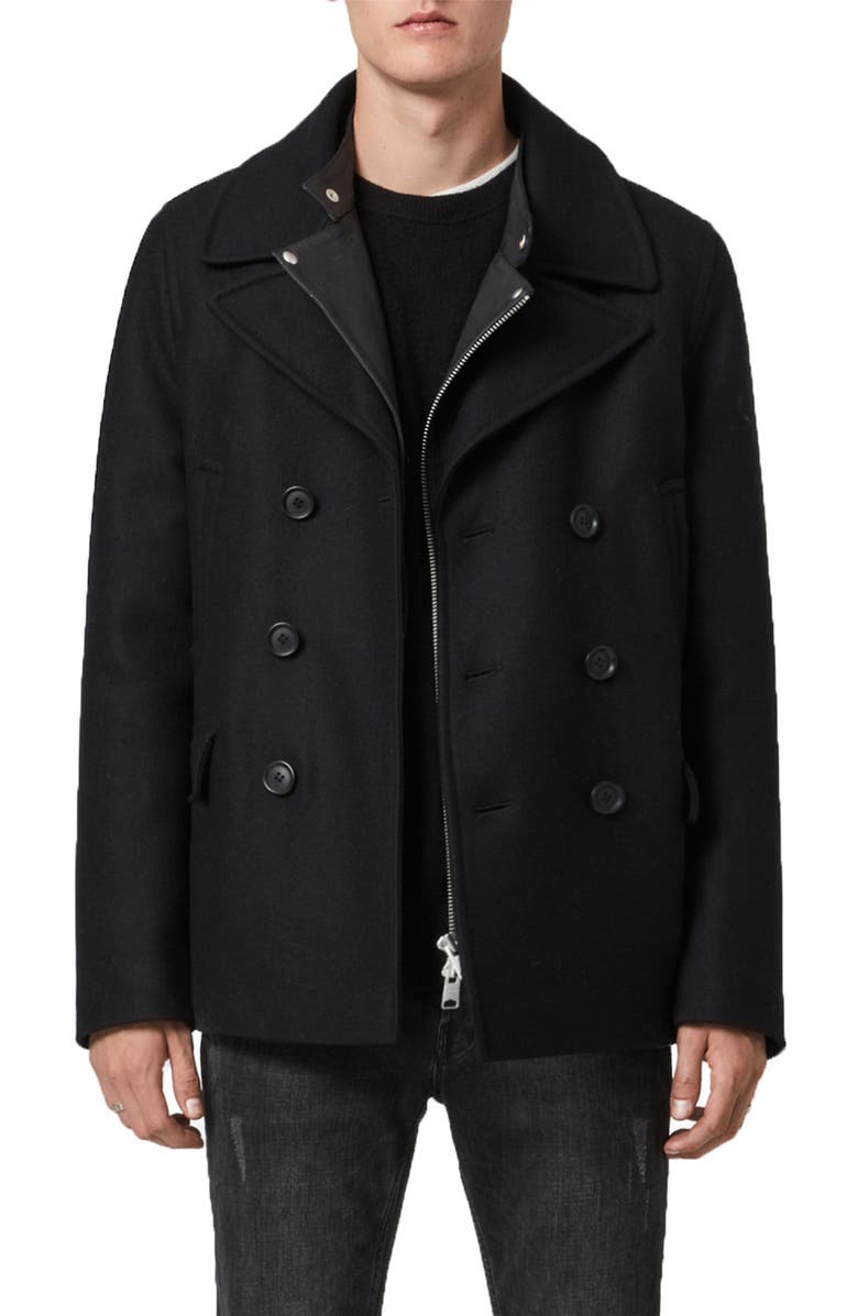 AllSaints Altair Wool Blend Peacoat, Main, color,