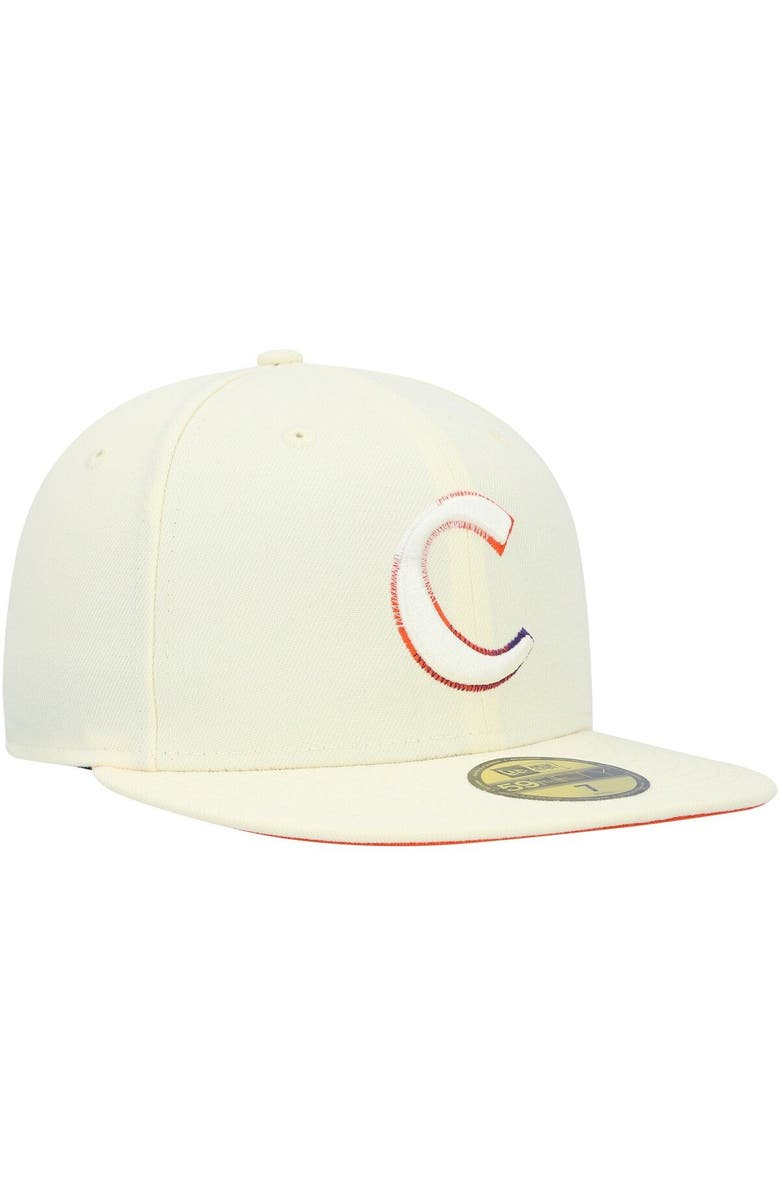 New Era Men's New Era White Clemson Tigers Chrome Color Dim 59FIFTY Fitted Hat, Alternate, color, 