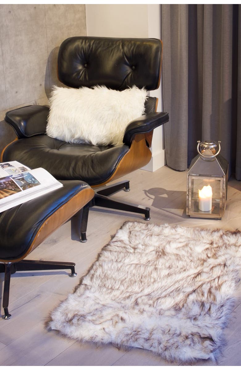 LUXE Faux Fur Hudson Rectangular Rug - 2ft x 3ft - Gradient Chocolate, Alternate, color,