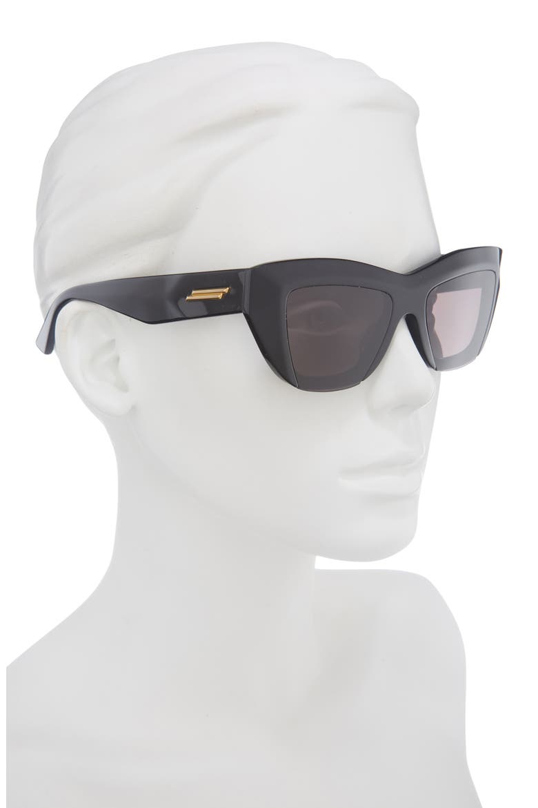 52mm Cat Eye Sunglasses, Alternate, color, BLACK BLACK GREY