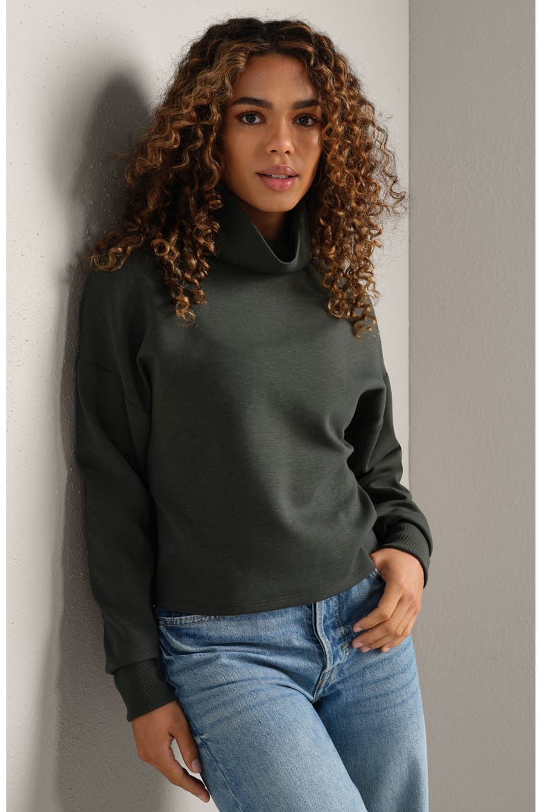 DreamGlow Mock Neck Top, Alternate, color, DARK MOSS