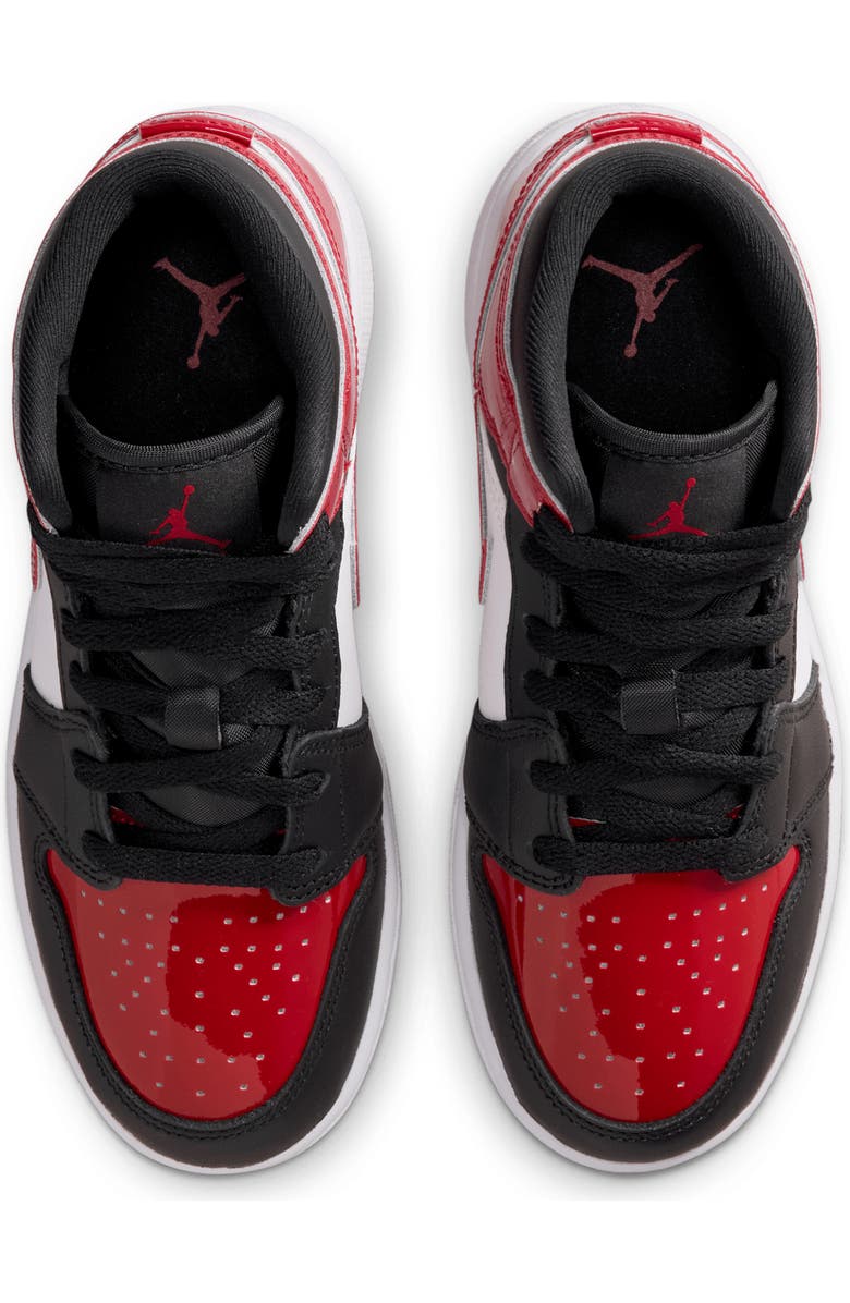 Nike Kids' Air Jordan 1 Mid Sneaker, Alternate, color, Black/ White/ Gym Red