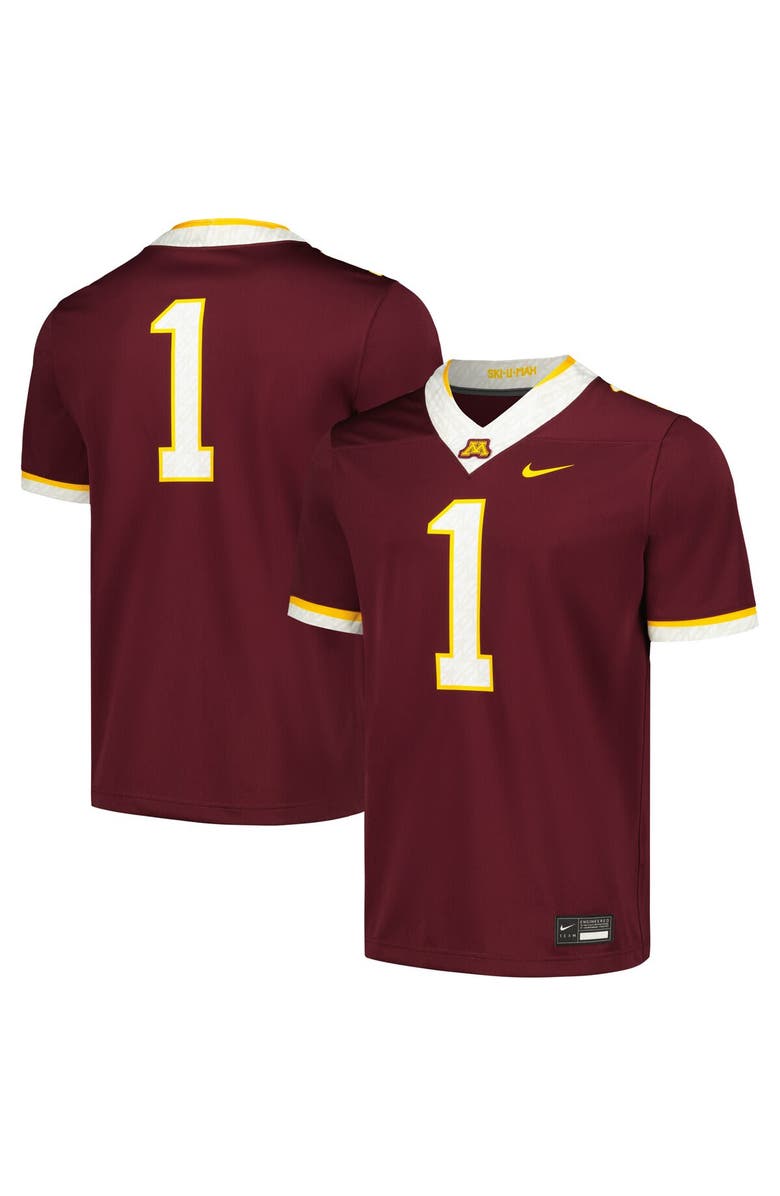 Nike Men's Nike #1 Maroon Minnesota Golden Gophers Untouchable Football Replica Jersey, Main, color, Maroon
