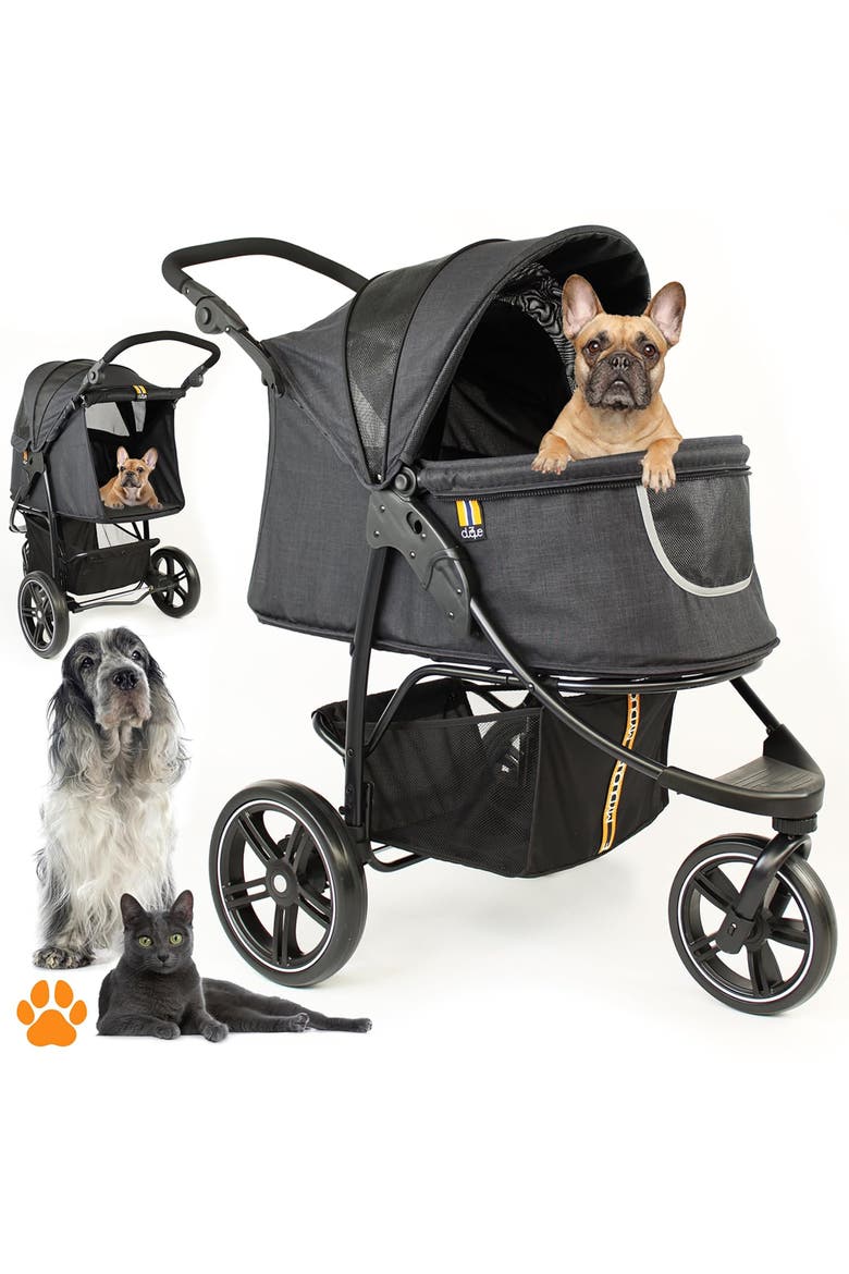 Pet 3 Wheel Stroller For Dog, Cat & Pets Up To 33 Lbs, Main, color, Multicolored