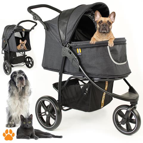 Pet 3 Wheel Stroller For Dog, Cat & Pets Up To 33 Lbs