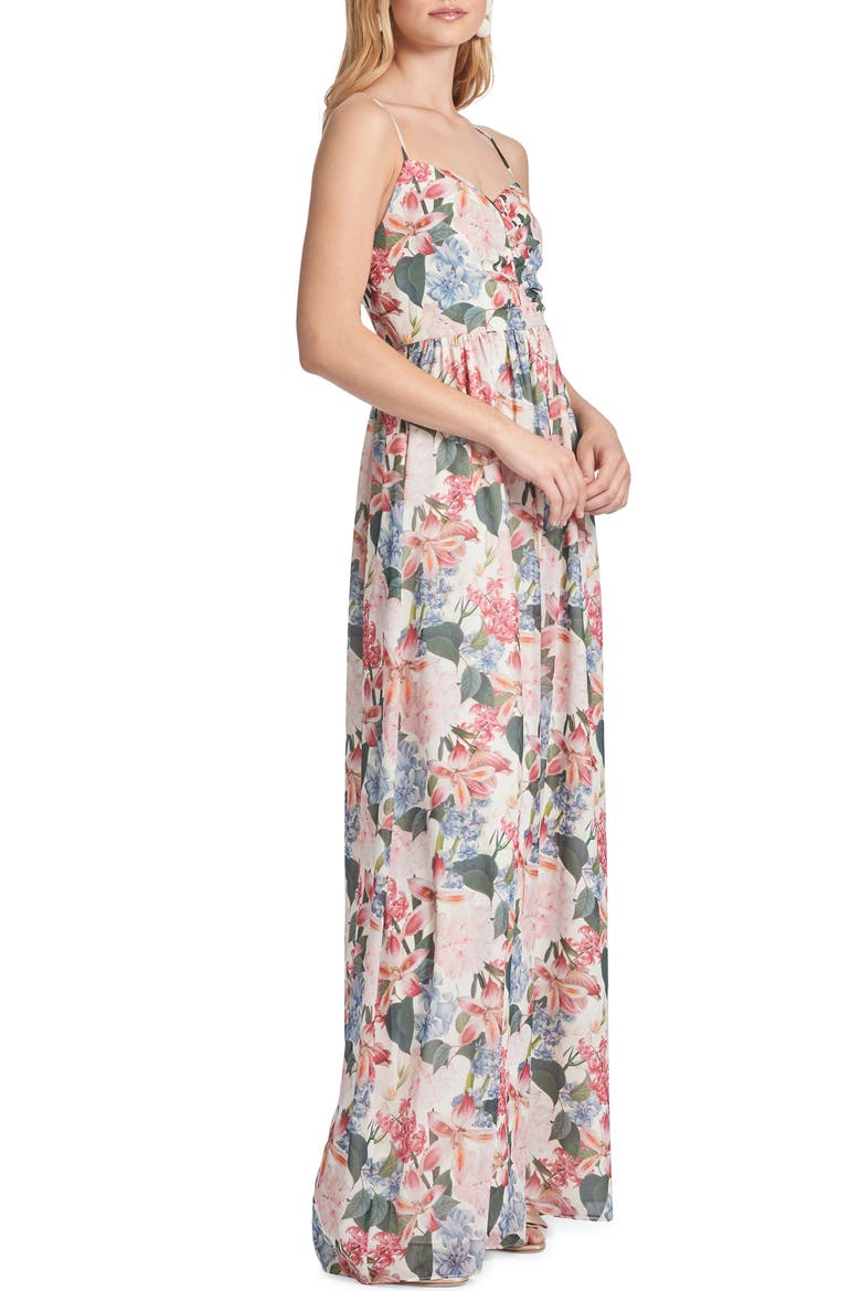 Sienna Floral Chiffon Gown, Alternate, color, ANTICO BOTANICO