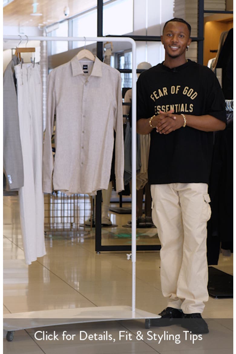 Hank Slim Fit Slub Linen Button-Up Shirt video